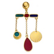 11x30mm 4-ring bar Connector - Fine Gold Plated - Black x1