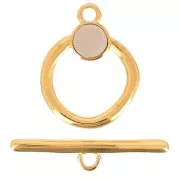 19mm T clasp for bracelet or necklace - Fine Gold Plated - Taupe x1