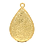 28x17mm Drop Pendant with epoxy resin - Fine Gold Plated - Turquoise x1
