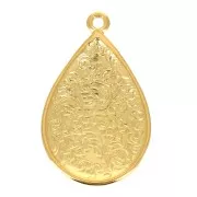 28x17mm Drop Pendant with epoxy resin - Fine Gold Plated - Turquoise x1