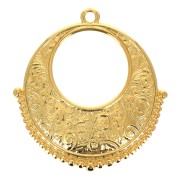 30x28mm Ethnic round hollowed out Pendant - Fine Gold Plated x1|raw }}