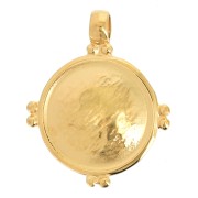 25.5x21mm Round curved ethnic style pendant - Fine Gold Plated x1|raw }}