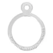 23x18mm Hammered ring pendant - Fine Antique silver plating x1