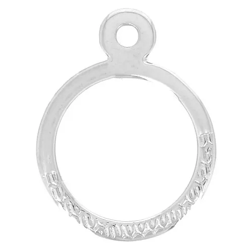 23x18mm Hammered ring pendant - Fine Antique silver plating x1