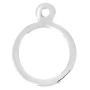 23x18mm Hammered ring pendant - Fine Antique silver plating x1