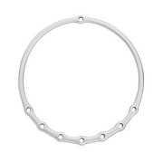 62mm Round ring pendant with 7 holes - Fine Antique silver plating x1|raw }}