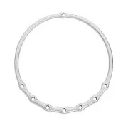 62mm Round ring pendant with 7 holes - Fine Antique silver plating x1