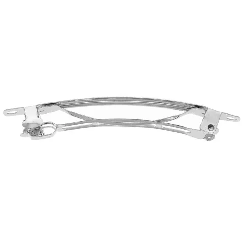 78mm Hair clip - Rhodium Tone x1