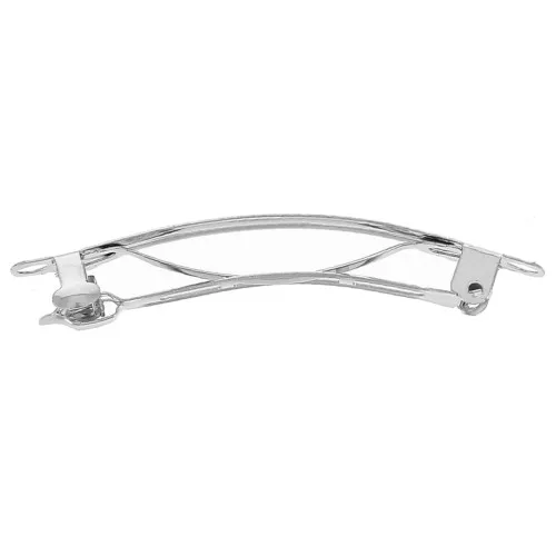 58mm Hair clip - Rhodium Tone x1