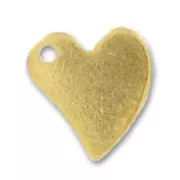Design heart charms 11mm fine Gold plated x4