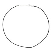 2mm Waxed cotton choker and stainless steel clasp - Black x48cm|raw }}