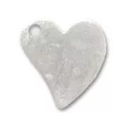 Design heart charms 11mm Silver tone x4