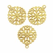 Filigreed charms 15mm fine Gold plated x5|raw }}