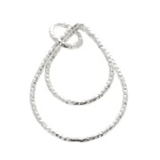 20x15mm 925 Sterling Silver Double Drop Diamond Pendant x1|raw }}