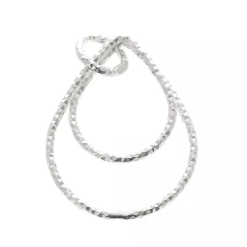 20x15mm 925 Sterling Silver Double Drop Diamond Pendant x1