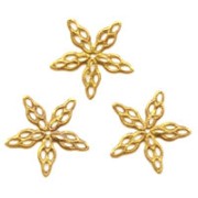 Filigreed stars 17mm fine Gold plated x5