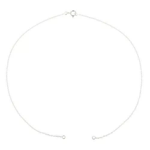 35cm 925 Sterling Silver cable chain choker for spacer x1
