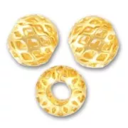 Filigreed balls 8mm fine Gold plated x5