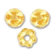 Round filigree beads 4 mm Fine gold plated x20