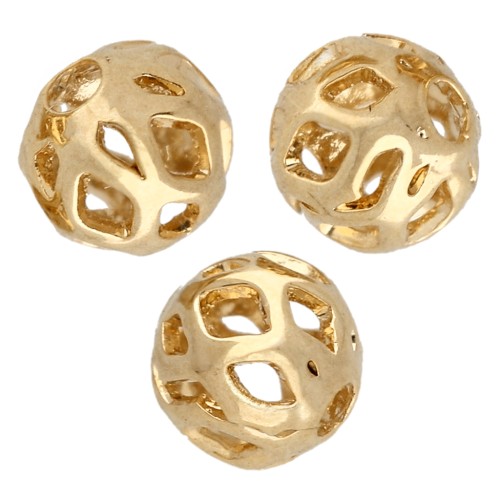 Round filigree beads 4 mm Fine gold plated x20