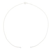40cm 925 Sterling Silver Thin curb chain choker for spacer x1