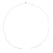 40cm 925 Sterling Silver Thin curb chain choker for spacer x1