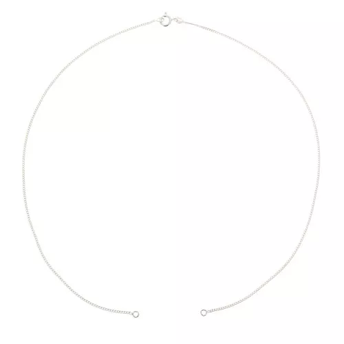 40cm 925 Sterling Silver Thin curb chain choker for spacer x1