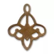 Filigreed charms rhomboidal 13mm Old copper tone x5