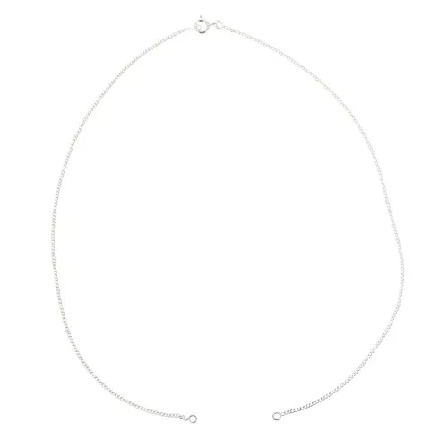 40cm 925 Sterling Silver curb chain choker for spacer x1