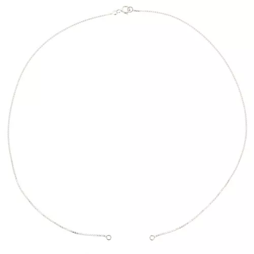 41cm 925 Sterling Silver venetian chain choker for spacer x1