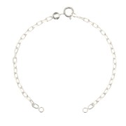 925 Sterling Silver cable mesh bracelet for connector x14.5cm|raw }}