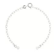 925 Sterling Silver cable mesh bracelet for connector x14.5cm