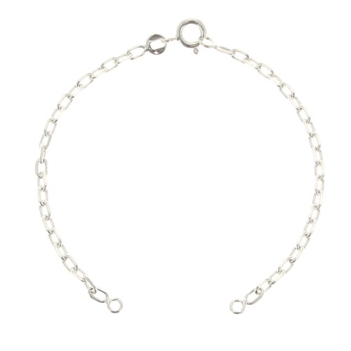 925 Sterling Silver cable mesh bracelet for connector x14.5cm