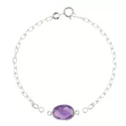 925 Sterling Silver cable mesh bracelet for connector x14.5cm