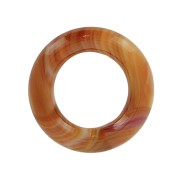 30mm Cellulose acetate round pendant - Marbled Orange x1