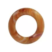 30mm Cellulose acetate round pendant - Marbled Orange x1