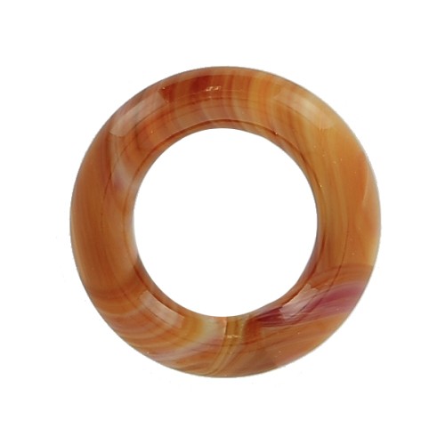 30mm Cellulose acetate round pendant - Marbled Orange x1