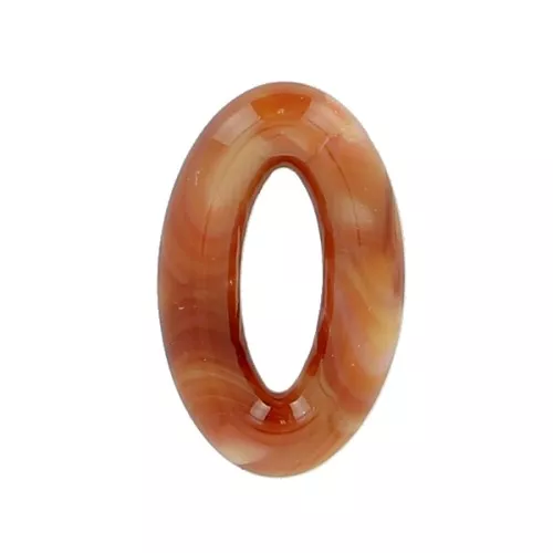 29x18mm Oval acetate pendant - Tortoise shell - Marbled Orange x1
