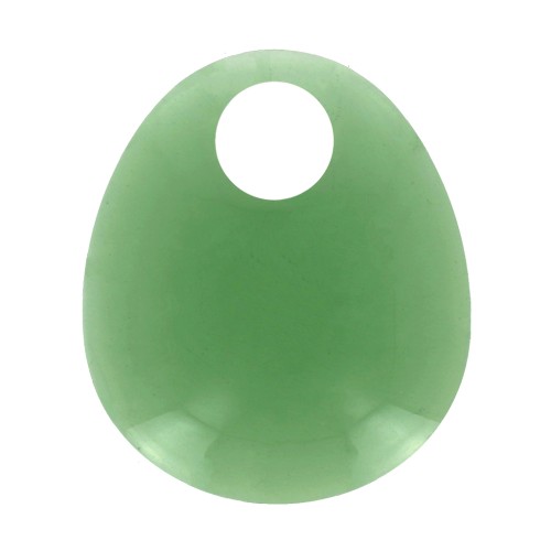 28.5x25mm Design pear-shaped pendant in acrylic - Transparent - Green x1