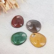 28.5x25mm Design pear-shaped pendant in acrylic - Transparent - Brown x1