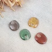 17.5x15mm Design oval acrylic charm - Transparent - Yellow x1