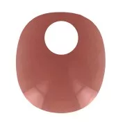17.5x15mm Design oval acrylic charm - Transparent - Terracotta x1