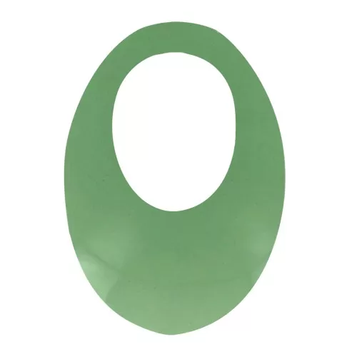 20x14mm Oval openwork acrylic pendant - Transparent - Green x1