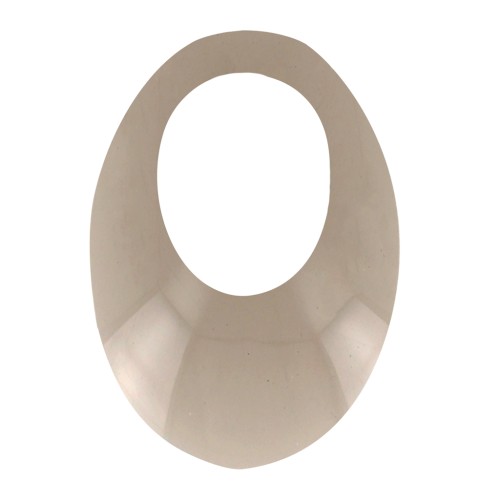 20x14mm Oval openwork acrylic pendant - Transparent - Brown x1