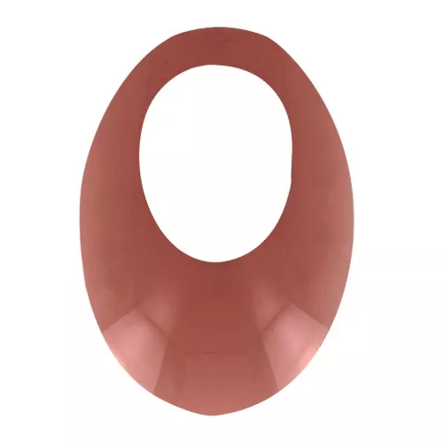 20x14mm Oval openwork acrylic pendant - Transparent - Terracotta x1