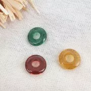 21mm Acrylic donut pendant - Transparent - Green x1