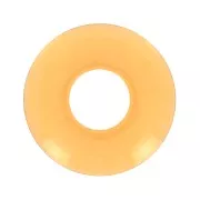 21mm Acrylic donut pendant - Transparent - Yellow x1