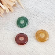 21mm Acrylic donut pendant - Transparent - Terracotta x1