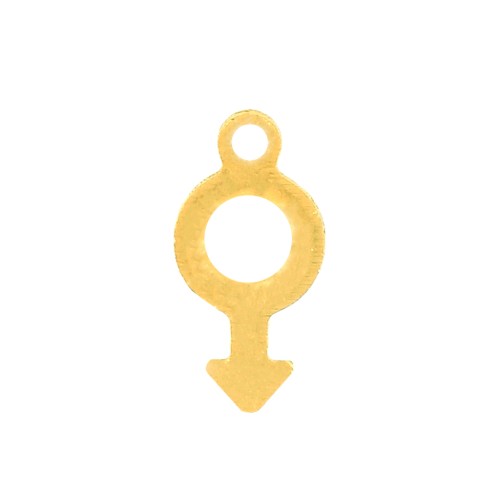 12x6mm Stainless Steel male symbol Charm - Gold Tone x1