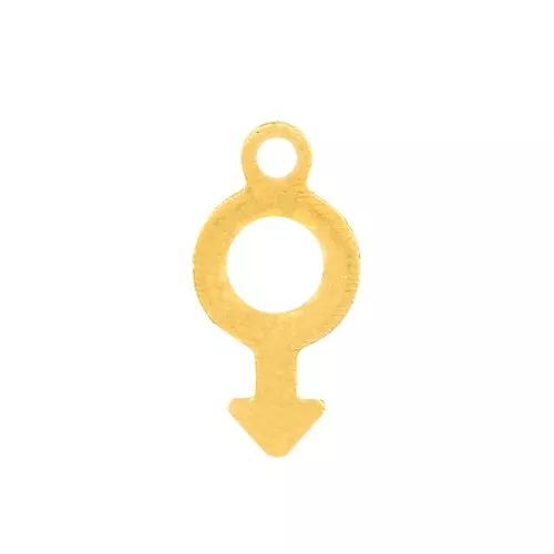 12x6mm Stainless Steel male symbol Charm - Gold Tone x1